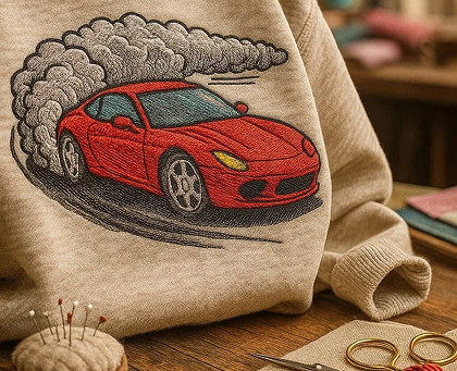 Embroidered denim