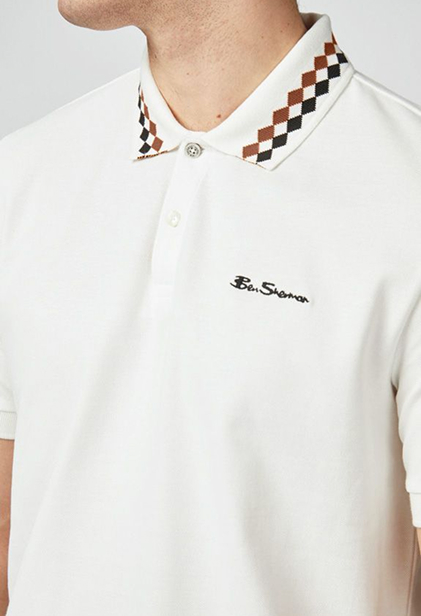 Luxury embroidered polo shirt close-up